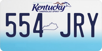 KY license plate 554JRY