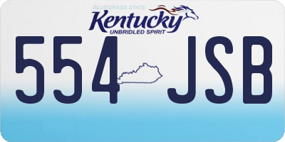 KY license plate 554JSB