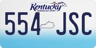 KY license plate 554JSC