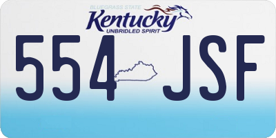KY license plate 554JSF
