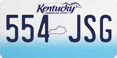 KY license plate 554JSG
