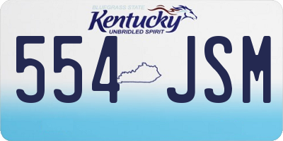 KY license plate 554JSM