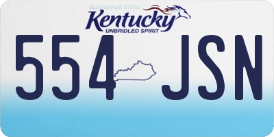 KY license plate 554JSN