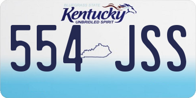 KY license plate 554JSS
