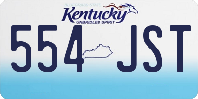 KY license plate 554JST