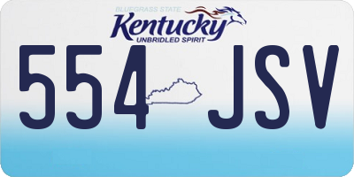 KY license plate 554JSV