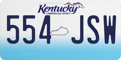 KY license plate 554JSW
