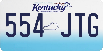 KY license plate 554JTG