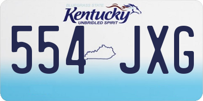 KY license plate 554JXG