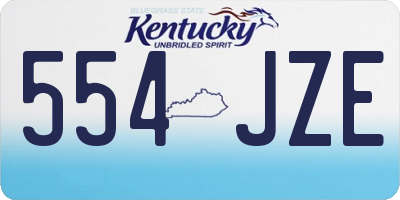 KY license plate 554JZE
