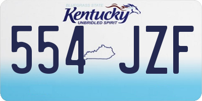 KY license plate 554JZF