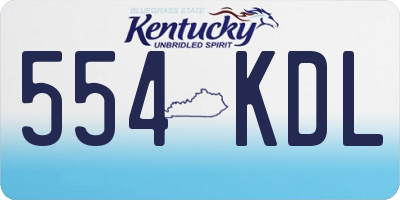 KY license plate 554KDL