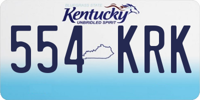 KY license plate 554KRK