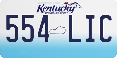 KY license plate 554LIC