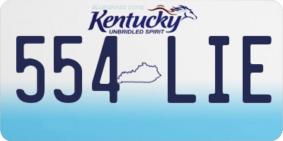 KY license plate 554LIE
