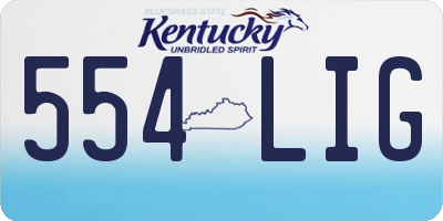 KY license plate 554LIG