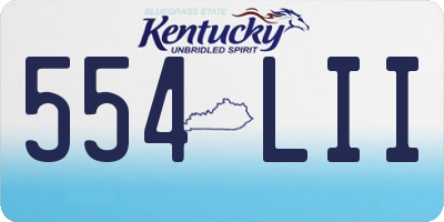 KY license plate 554LII