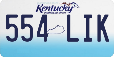 KY license plate 554LIK