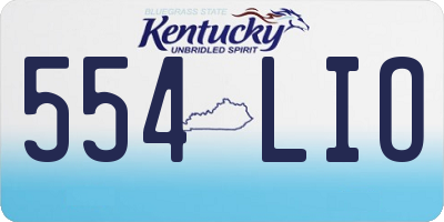 KY license plate 554LIO