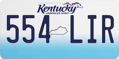 KY license plate 554LIR