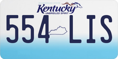KY license plate 554LIS