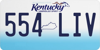 KY license plate 554LIV