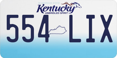 KY license plate 554LIX