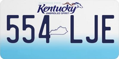 KY license plate 554LJE