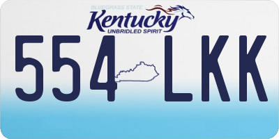 KY license plate 554LKK