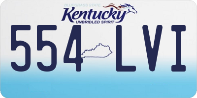 KY license plate 554LVI