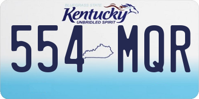 KY license plate 554MQR