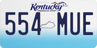 KY license plate 554MUE