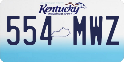 KY license plate 554MWZ