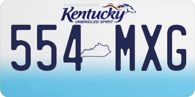 KY license plate 554MXG