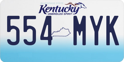 KY license plate 554MYK
