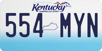 KY license plate 554MYN