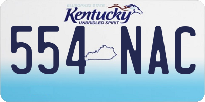 KY license plate 554NAC
