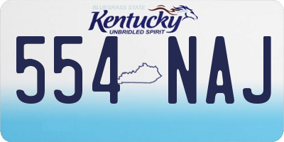 KY license plate 554NAJ