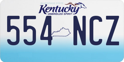 KY license plate 554NCZ