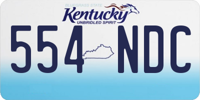 KY license plate 554NDC
