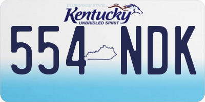 KY license plate 554NDK