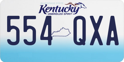 KY license plate 554QXA