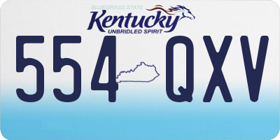 KY license plate 554QXV