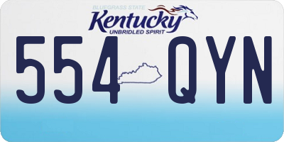KY license plate 554QYN