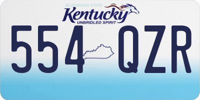 KY license plate 554QZR