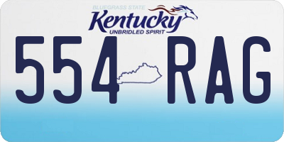 KY license plate 554RAG