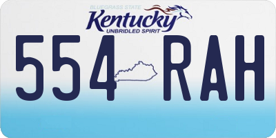 KY license plate 554RAH