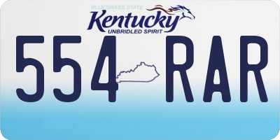 KY license plate 554RAR