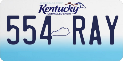 KY license plate 554RAY
