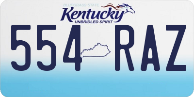 KY license plate 554RAZ